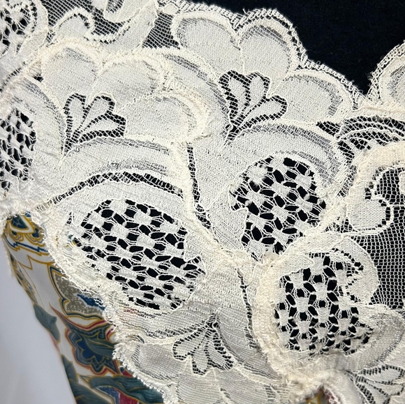 Vtg Victoria's Secret gold label lace satin floral nightie slip dress babydoll - Picture 6 of 11